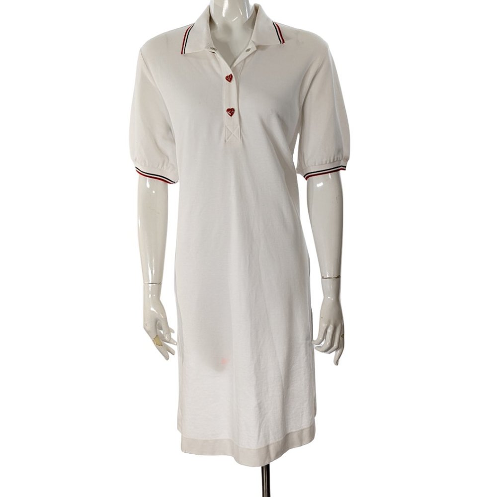 Love Moschino White Polo Dress with Red Accents